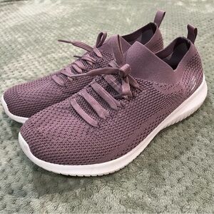 Sketchers memory foam size 11 Women’s Knit Slip-On Athletic Sneakers - Mauve